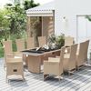vidaXL 11 Piece Patio Dining Set with Cushions Beige Poly Rattan