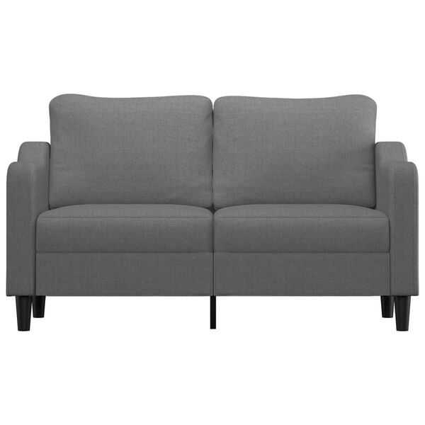 vidaXL 2-seater Sofa Dark Grey 100% Polyester Fabric, Metal, Foam Medium