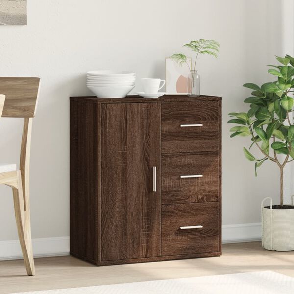 vidaXL Sideboard Brown Oak Engineered Wood Medium Sideboard