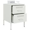 vidaXL Bedside Cabinet White Steel Medium Bedside Cabinet Rectangular