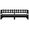 vidaXL Day Bed Black Solid pine wood Standard double Expandable