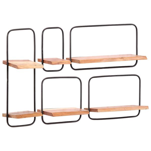 vidaXL Wall Shelves 5 pcs Solid Wood Acacia