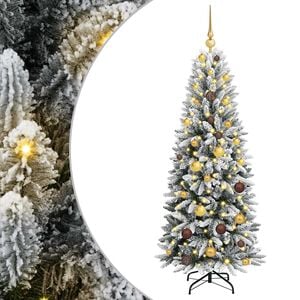 vidaXL Artificial Christmas Tree with 150 LEDs White 59.06 in