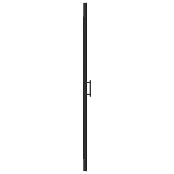vidaXL Shower Door 35.8"x76.8" Half Frosted Tempered Glass Black