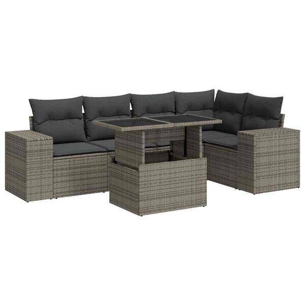 vidaXL Garden Sofa Set Grey