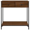 vidaXL Console Table Brown Oak Engineered Wood, Metal Adjustable Feet