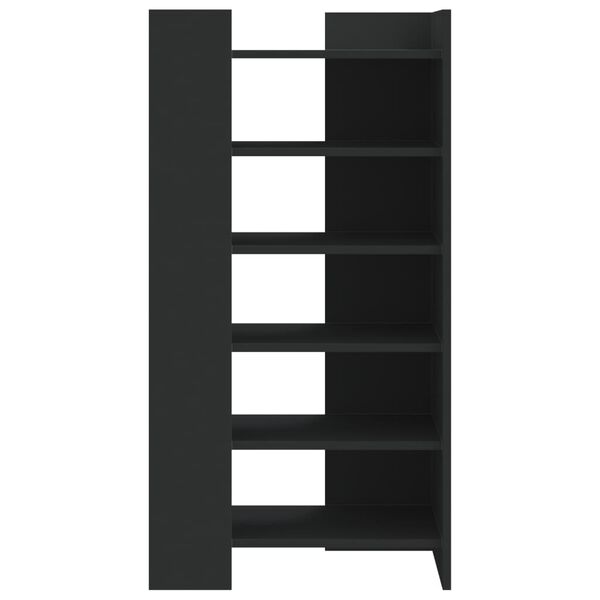 vidaXL Shoe Cabinet Black Engineered wood 20.5x14.8x39.4 in Shoe Cabinet