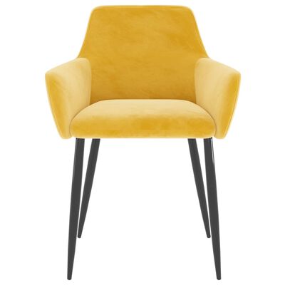 vidaXL Dining Chairs 2 pcs Mustard Yellow Velvet