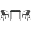 vidaXL Garden Dining Set 3 pcs Black Powder-Coated Steel