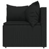 vidaXL Patio Lounge Set Black PE Rattan Large Adjustable Feet