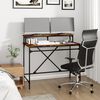 vidaXL Desk Smoked Oak Engineered Wood, Iron 39.4 x 19.7 x 35.4 in Desk