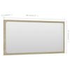 vidaXL Mirror Sonoma oak Engineered wood and acrylic 31.5 x 14.6 in