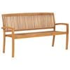 vidaXL Garden Bench Teak wood natural Fine sanded teak hardwood