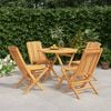 vidaXL Garden Dining Set Natural Wood Solid teak wood Medium Foldable