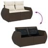 vidaXL Garden Sofa Set Brown
