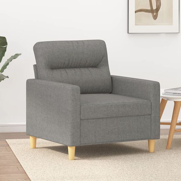 vidaXL Sofa Chair Dark Grey Fabric (100% polyester), metal, plywood Single