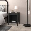 vidaXL Bedside Cabinet Black Engineered wood Medium Bedside Cabinet