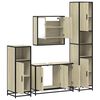 vidaXL Bathroom Furniture Set Sonoma Oak Engineered Wood, Metal Large
