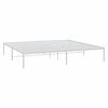 vidaXL Bed Frame White Powder-coated steel King Bed Frame Rectangular