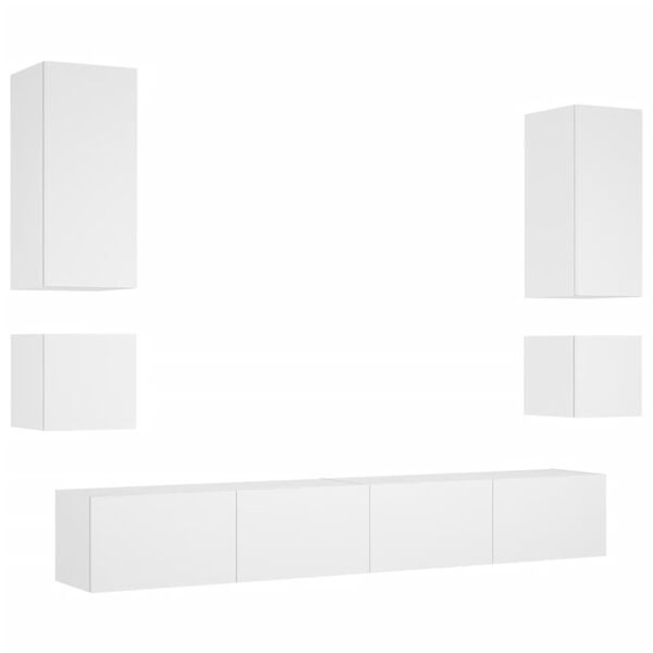 vidaXL TV Wall Cabinet White Engineered wood Medium TV Wall Cabinet