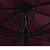 vidaXL Garden Parasol Bordeaux red Polyester, Metal Medium Foldable