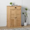 vidaXL Shoe Cabinet Honey Wax Solid Pine Wood, Engineered Wood, Metal