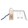 vidaXL Outdoor Playset Natural Solid Pine Wood, Polypropylene, Metal Large