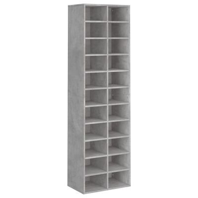 vidaXL Shoe Cabinet Concrete Gray 21.3"x13.4"x72" Engineered Wood