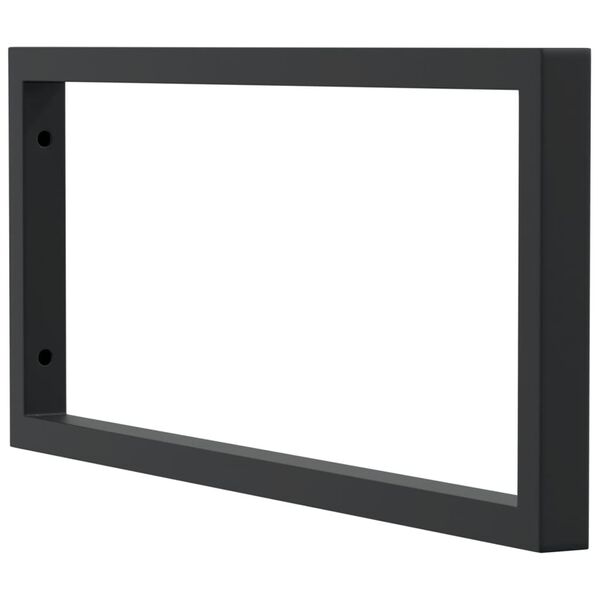 vidaXL Shelf Brackets for Washbasin 2 pcs Black Rectangular Steel