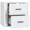 vidaXL Wall-mounted Bedside Cabinet High gloss white Engineered wood