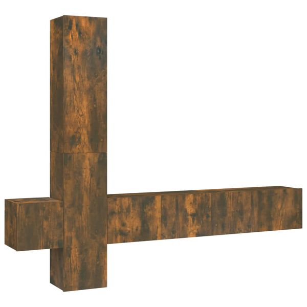 vidaXL TV Cabinet Set Set of 5 Smoked oak Engineered wood Standard