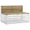 vidaXL Garden Bench Natural wood, Silver Solid pine wood, Galvanized steel