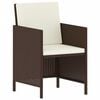 vidaXL Garden Dining Set Brown Poly Rattan Medium Adjustable Feet