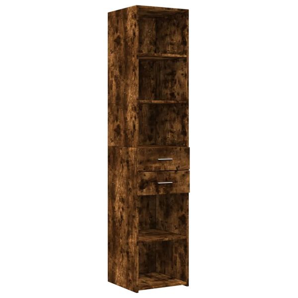 vidaXL Highboard Smoked oak Engineered wood Tall Highboard Rectangular