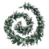 vidaXL Christmas Garland Green with warm white lights PVC 17.0-foot length