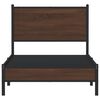 vidaXL Bed Frame Brown Oak Steel 35.4 x 75.0 in Single Bed Frame