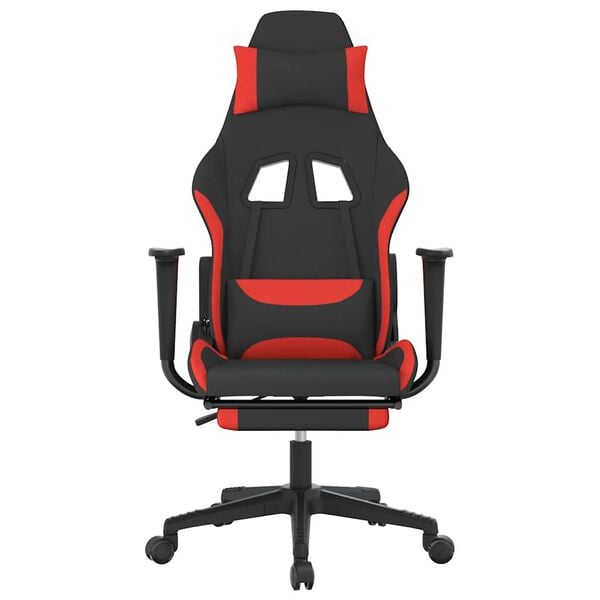 vidaXL Gaming Chair Black and Red Polyester, Metal, Plywood, Plastic, Foam