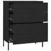 vidaXL Chest of Drawers Black Steel Medium Adjustable Feet