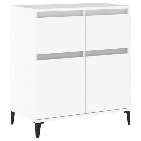 vidaXL Sideboard White Engineered wood, metal Medium Sideboard