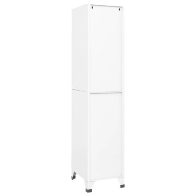 vidaXL Locker Cabinet White 15"x17.7"x70.9" Steel
