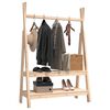 vidaXL Clothes Rack Natural Pine Solid Pine Wood Large Clothes Rack