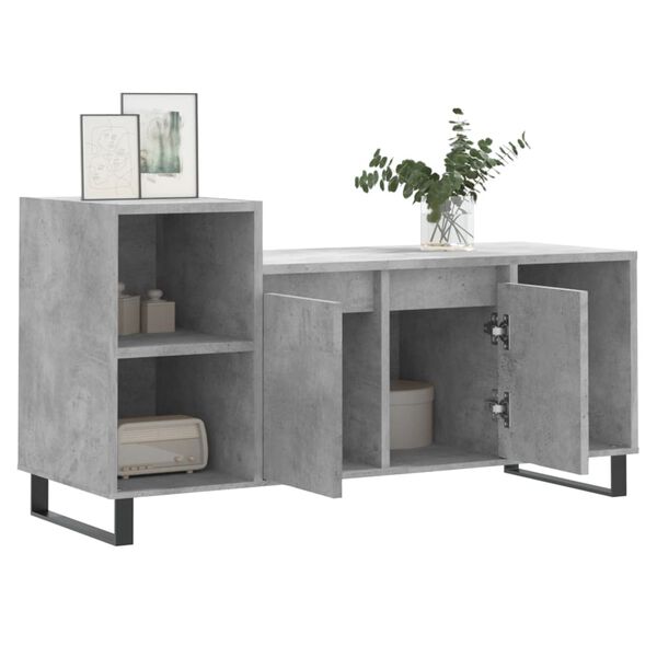 vidaXL TV Cabinet Concrete gray Engineered wood, metal Large TV Cabinet