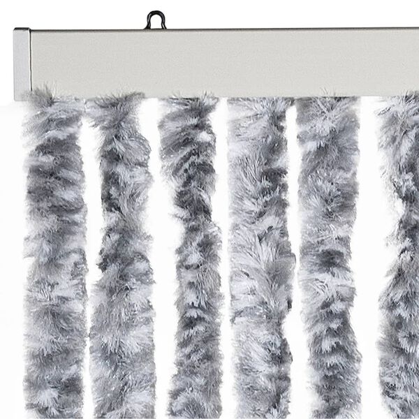vidaXL Fly Curtain White and Grey 39.4x90.6" Chenille