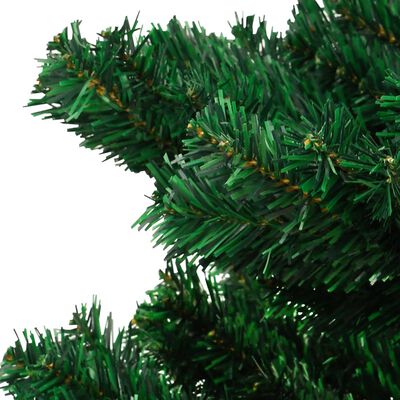 vidaXL Swirl Pre-lit Christmas Tree with Stand Green 5 ft PVC