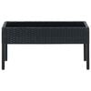 vidaXL Garden Table Black PE rattan, steel, glass Medium Durable