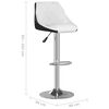 vidaXL Bar Stool Set of 2 White and black Faux leather, chromed steel