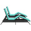 vidaXL Patio Sun Lounger Black, Blue