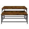 vidaXL Nesting Coffee Table Smoked Oak Engineered wood, iron Small