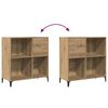 vidaXL Record Cabinet Artisan Oak Engineered wood, metal
