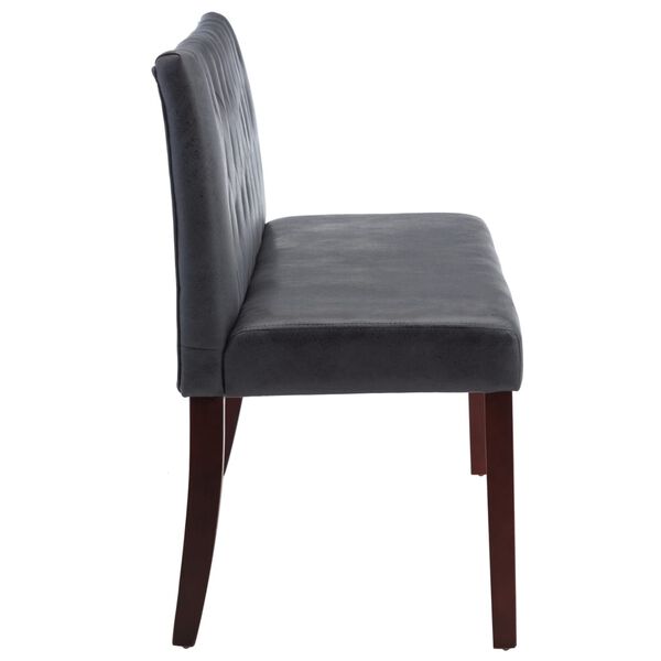 vidaXL Bench Grey Faux suede leather, plywood, rubber Large